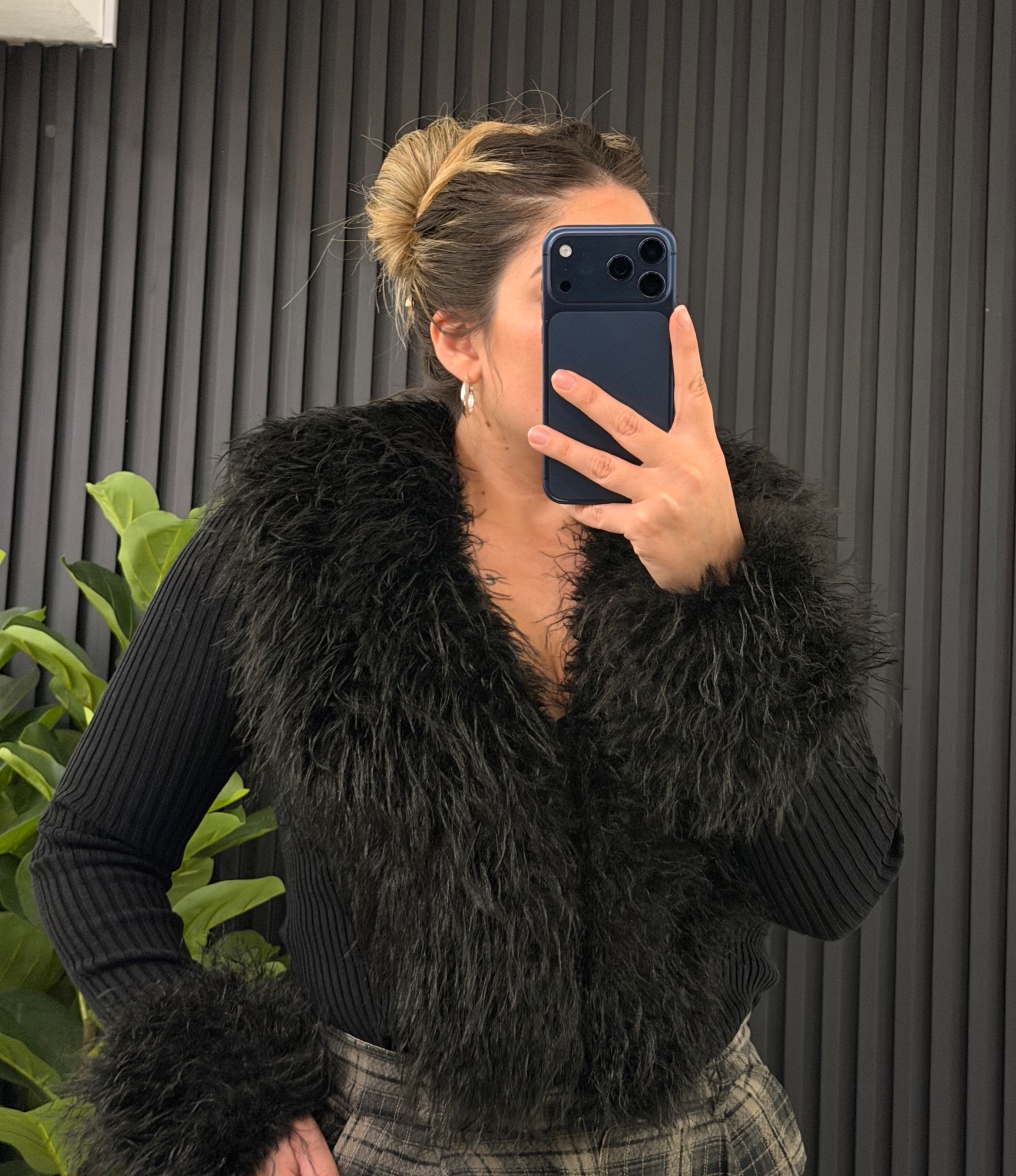 Campera Tricot Con Piel