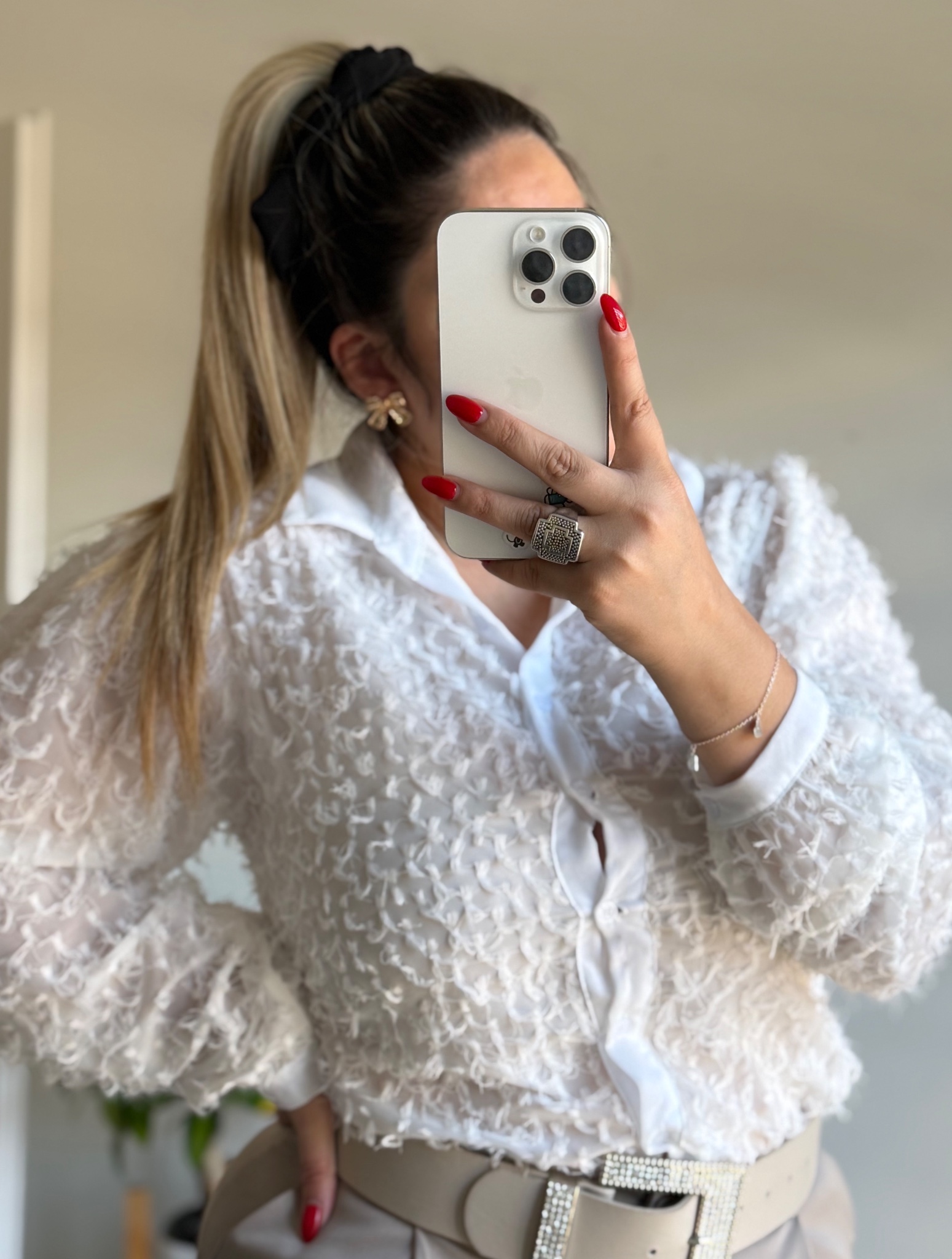 Blusa Texturada Blanca